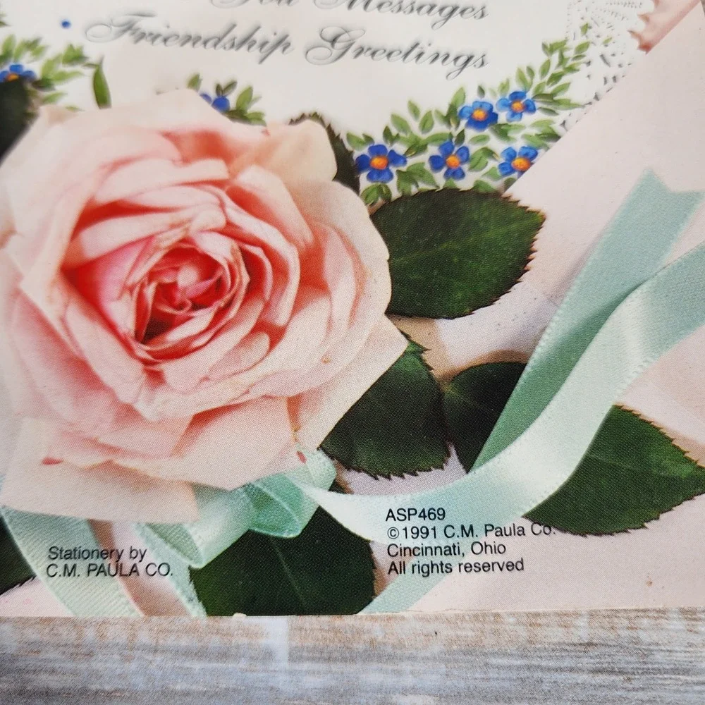 Vintage 1991 CM Paula Co All Occasion Letters Stationery Pad Floral Cottagecore
